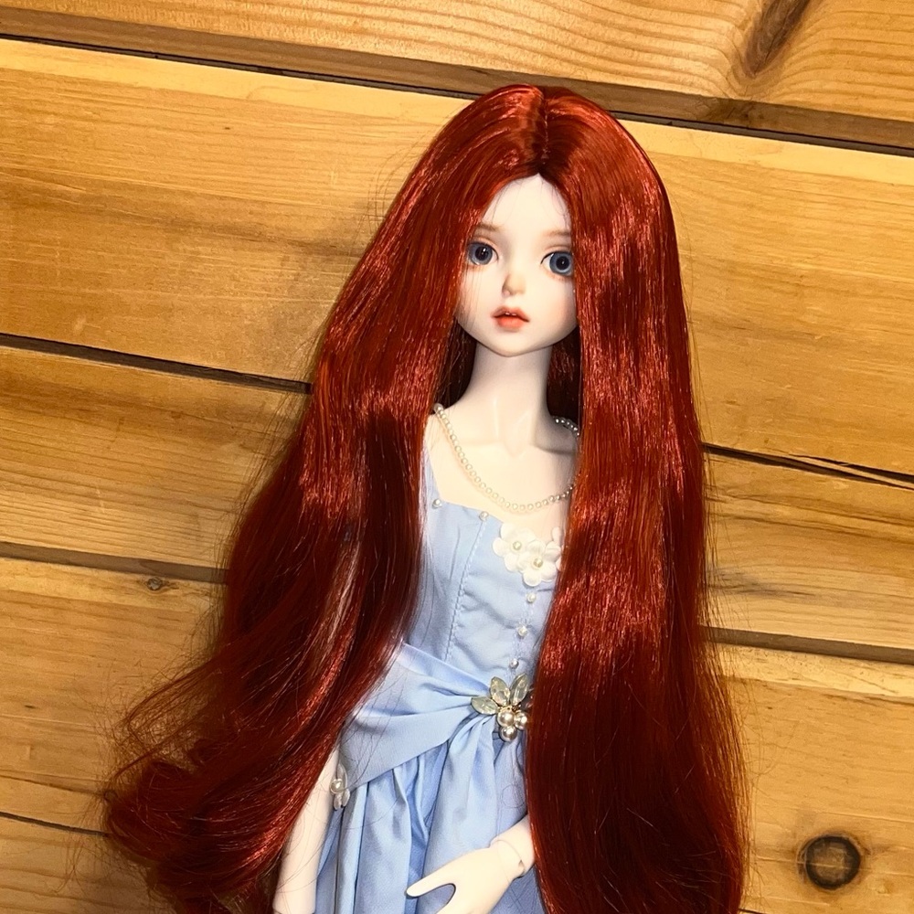 Long Red Hair Wig for 1/3 BJD Doll